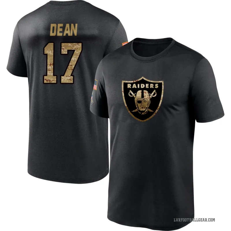 Nakobe Dean Men's Black Las Vegas Raiders 2020 Salute To Service Performance T-Shirt