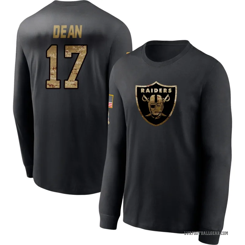Nakobe Dean Men's Black Las Vegas Raiders 2020 Salute To Service Sideline Performance Long Sleeve T-Shirt