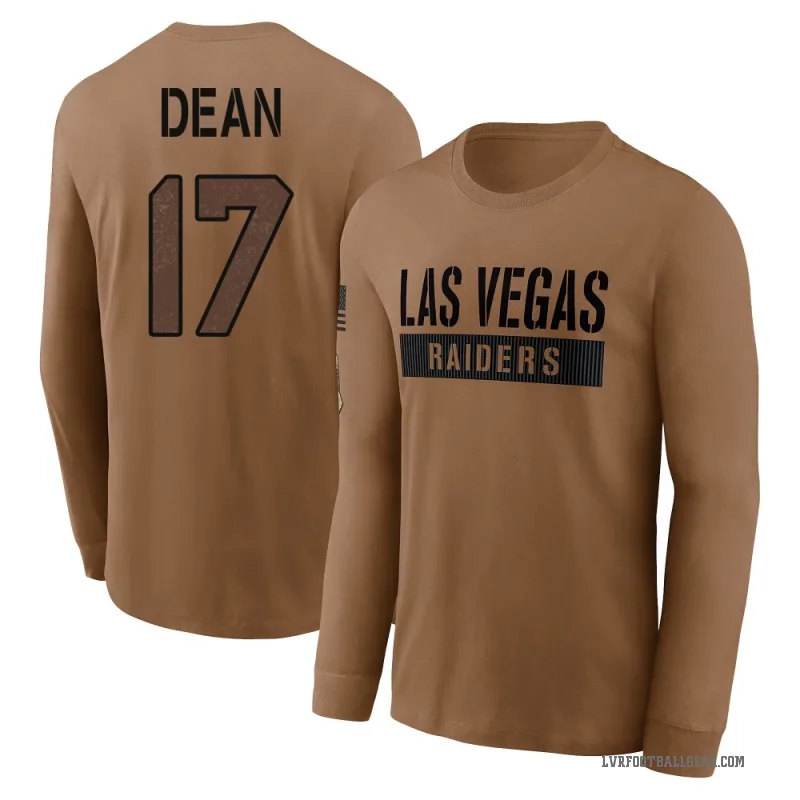Nakobe Dean Men's Brown Las Vegas Raiders 2023 Salute To Service Long Sleeve T-Shirt