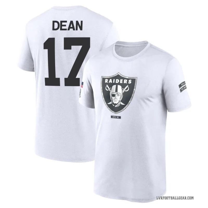 Nakobe Dean Men's White Las Vegas Raiders 2024 Salute to Service Performance T-Shirt