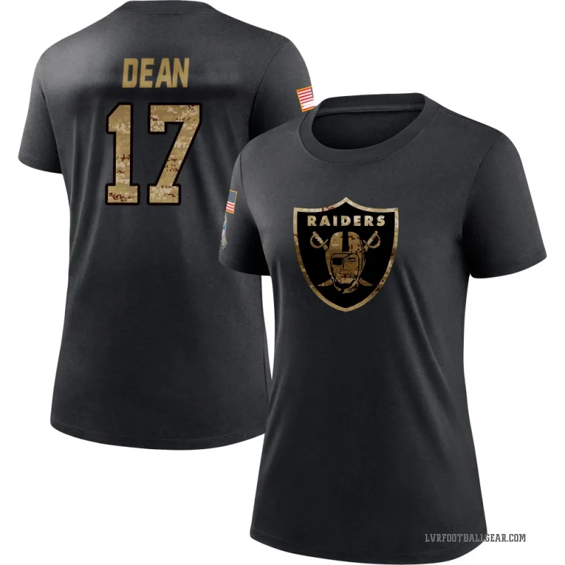 Nakobe Dean Women's Black Las Vegas Raiders 2020 Salute To Service Performance T-Shirt