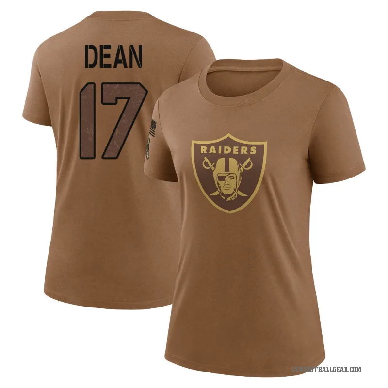 Nakobe Dean Women's Brown Las Vegas Raiders 2023 Salute To Service Performance T-Shirt