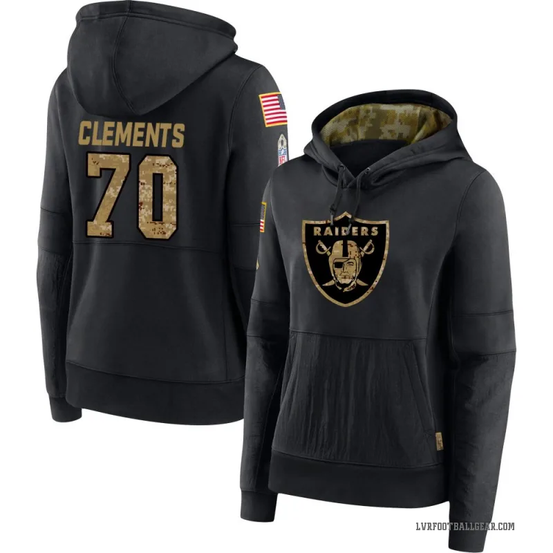 Parker Clements Women's Black Las Vegas Raiders 2020 Salute to Service Sideline Performance Pullover Hoodie