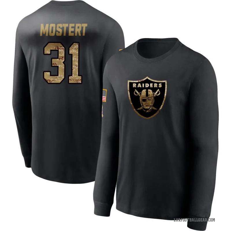 Raheem Mostert Men's Black Las Vegas Raiders 2020 Salute To Service Sideline Performance Long Sleeve T-Shirt
