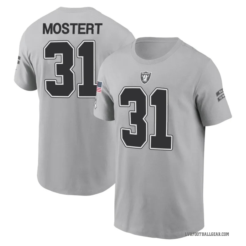 Raheem Mostert Men's Gray Las Vegas Raiders 2024 Salute to Service T-Shirt