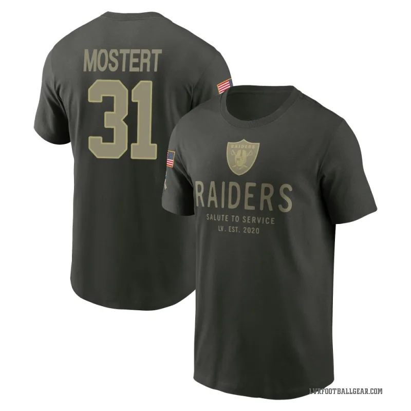 Raheem Mostert Men's Green Las Vegas Raiders Forest/ 2025 Salute to Service Sideline Primary Edge T-Shirt