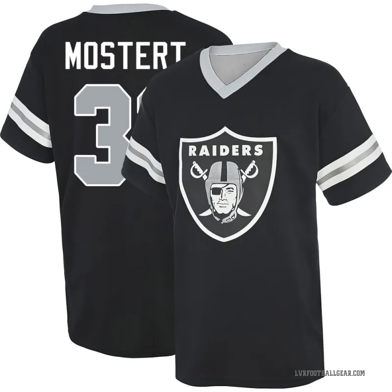 Raheem Mostert Youth Black Las Vegas Raiders Game Day V-Neck T-Shirt