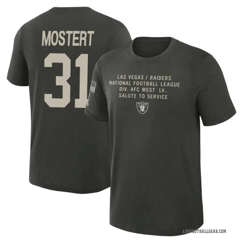 Raheem Mostert Youth Green Las Vegas Raiders Dark/ 2025 Salute to Service Sideline Slub T-Shirt