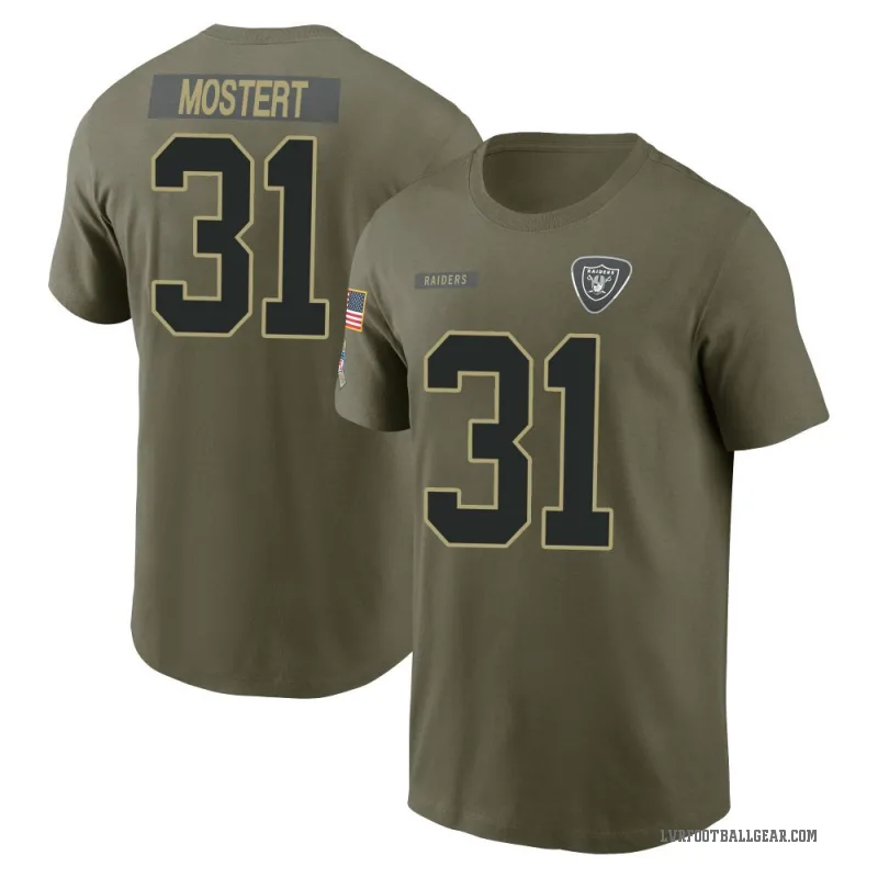 Raheem Mostert Youth Olive Las Vegas Raiders 2025 Salute to Service T-Shirt