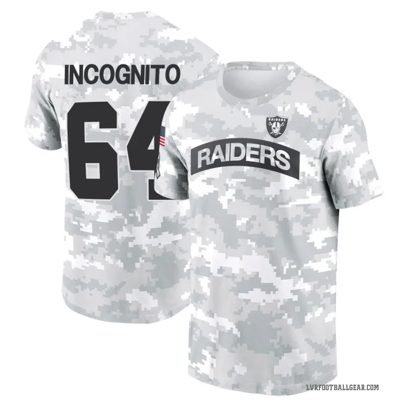 Richie Incognito Men's Camo Las Vegas Raiders Arctic 2024 Salute to Service Performance T-Shirt