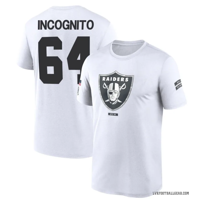 Richie Incognito Men's White Las Vegas Raiders 2024 Salute to Service Performance T-Shirt