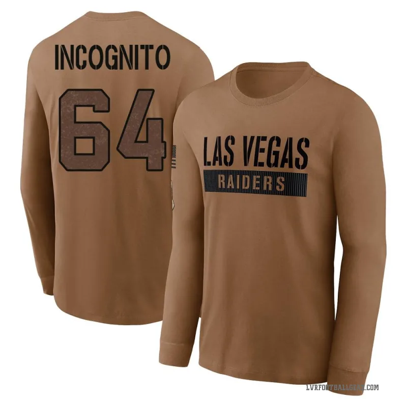 Richie Incognito Youth Brown Las Vegas Raiders 2023 Salute To Service Long Sleeve T-Shirt