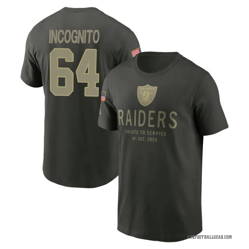 Richie Incognito Youth Green Las Vegas Raiders Forest/ 2025 Salute to Service Sideline Primary Edge T-Shirt