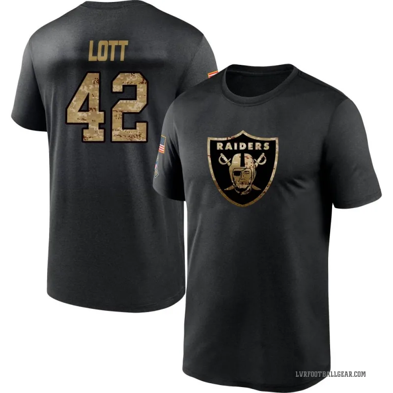 Ronnie Lott Men's Black Las Vegas Raiders 2020 Salute To Service Performance T-Shirt