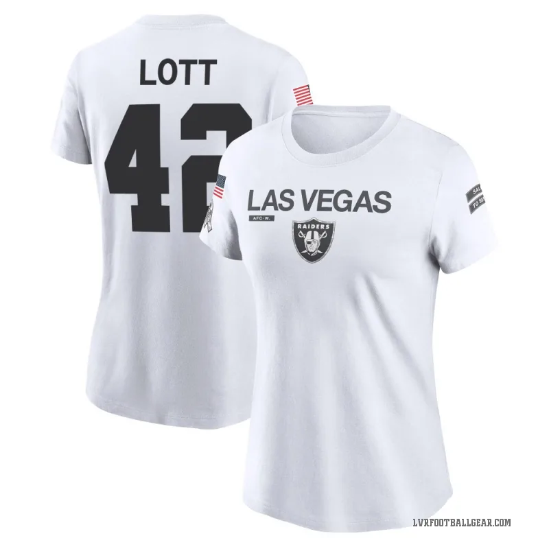 Ronnie Lott Women's White Las Vegas Raiders 2024 Salute to Service Performance T-Shirt