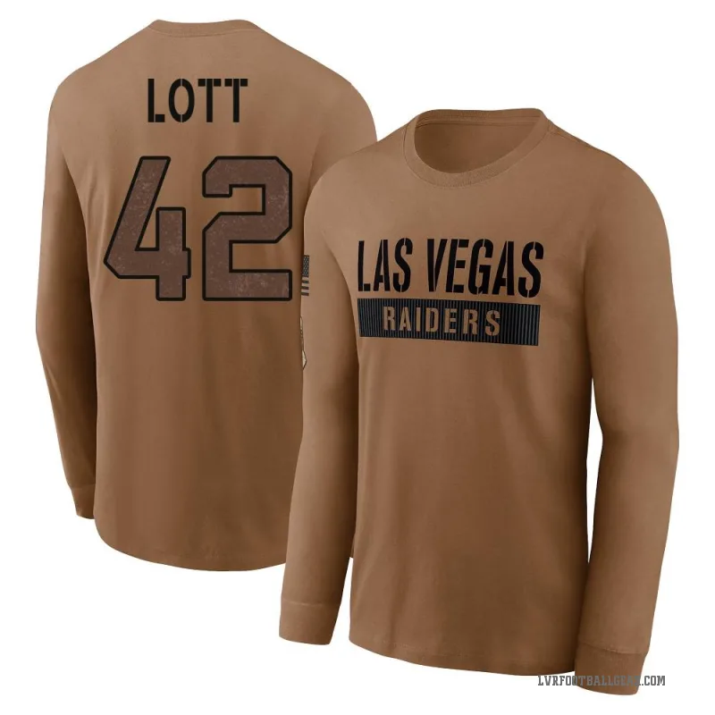 Ronnie Lott Youth Brown Las Vegas Raiders 2023 Salute To Service Long Sleeve T-Shirt