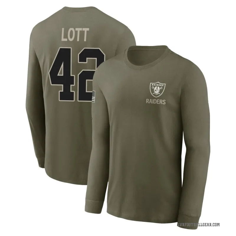 Ronnie Lott Youth Olive Las Vegas Raiders 2025 Salute to Service Sideline Long Sleeve T-Shirt