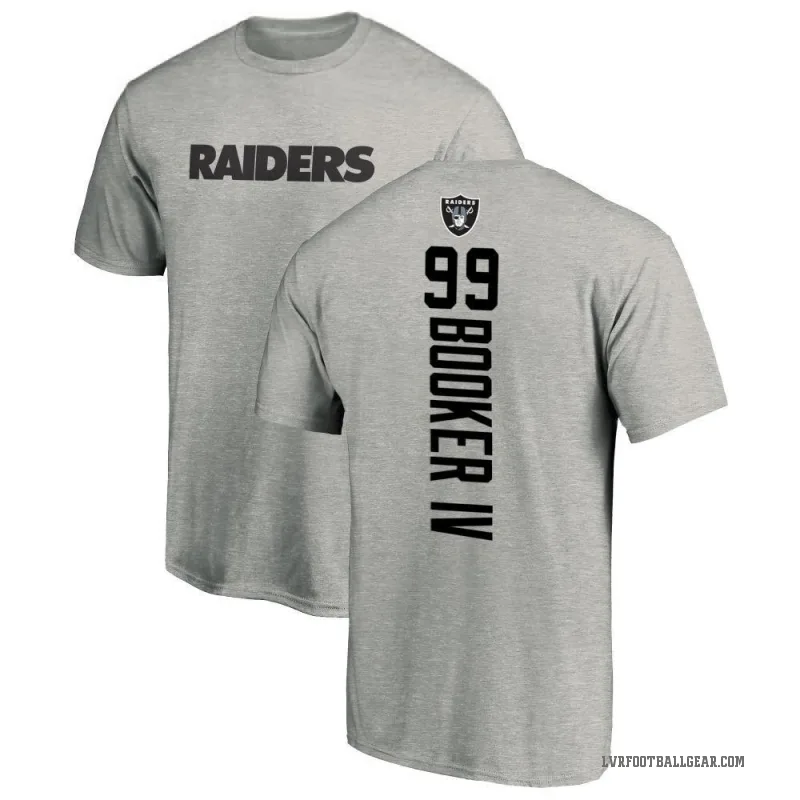 Thomas Booker IV Men's Ash Las Vegas Raiders Backer T-Shirt -