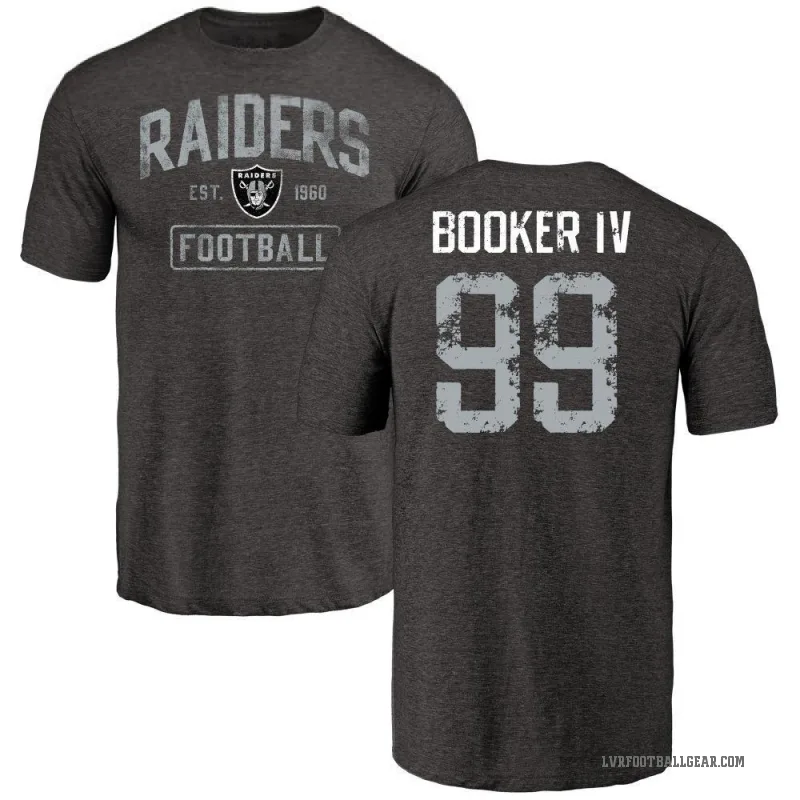 Thomas Booker IV Men's Black Las Vegas Raiders Distressed T-Shirt