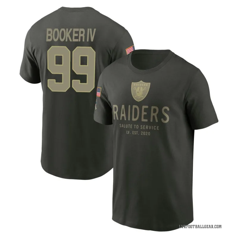 Thomas Booker IV Men's Green Las Vegas Raiders Forest/ 2025 Salute to Service Sideline Primary Edge T-Shirt