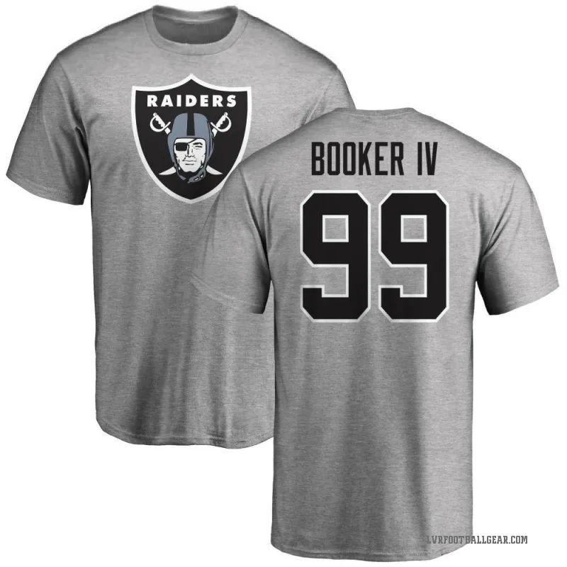 Thomas Booker IV Youth Ash Las Vegas Raiders Logo T-Shirt -