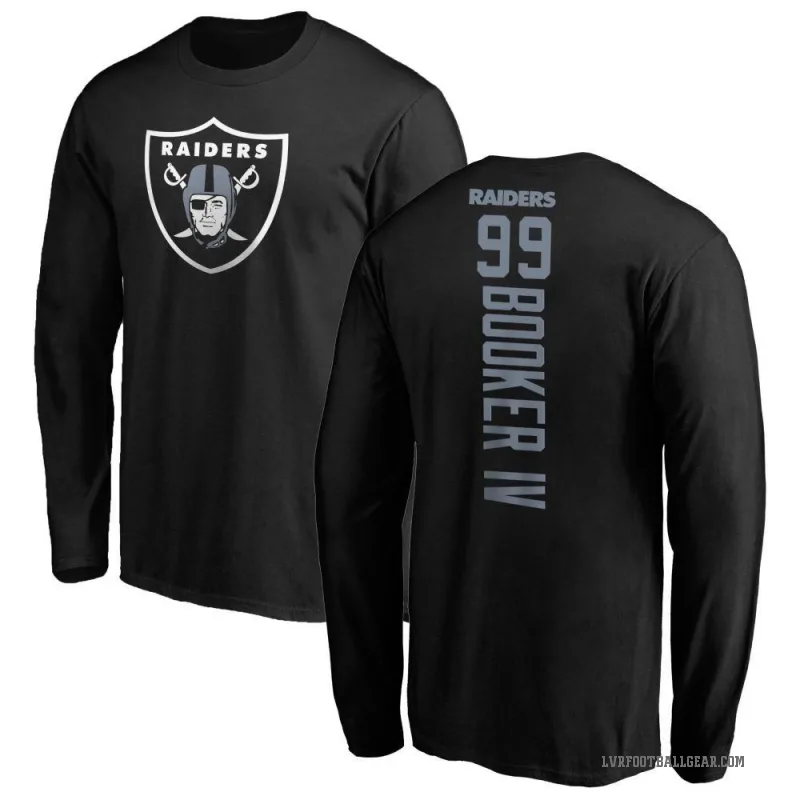 Thomas Booker IV Youth Black Las Vegas Raiders Backer Long Sleeve T-Shirt -