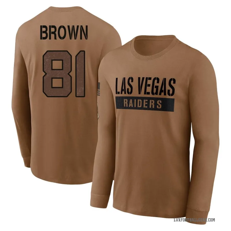Tim Brown Men's Brown Las Vegas Raiders 2023 Salute To Service Long Sleeve T-Shirt