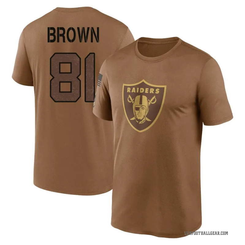 Tim Brown Men's Brown Las Vegas Raiders 2023 Salute To Service Performance T-Shirt