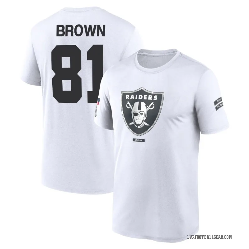 Tim Brown Youth White Las Vegas Raiders 2024 Salute to Service Performance T-Shirt