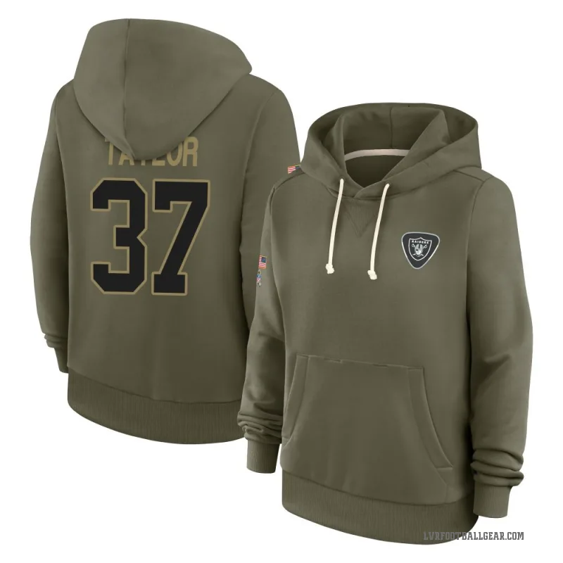Trey Taylor Women's Olive Las Vegas Raiders 2025 Salute to Service Hoodie