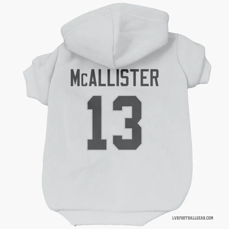 Tyreik McAllister  White Las Vegas Raiders  Cat & Dog Pet Hoodie