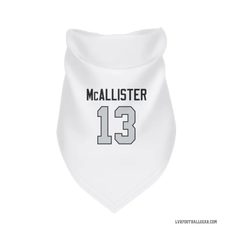 Tyreik McAllister  White Las Vegas Raiders  Gray Cat & Dog Pet Bandana