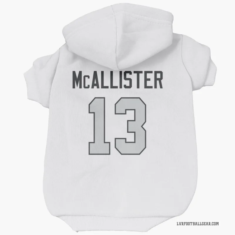 Tyreik McAllister  White Las Vegas Raiders  Gray Cat & Dog Pet Hoodie