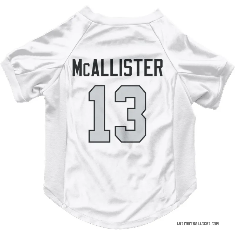Tyreik McAllister  White Las Vegas Raiders  Gray Cat & Dog Pet Jersey