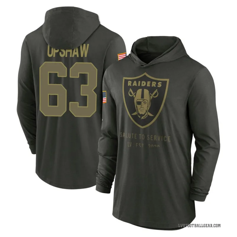 Wilson Gene Upshaw Men's Green Las Vegas Raiders Forest/ 2025 Salute to Service Sideline Lightweight Hooded Pullover Long Sleeve