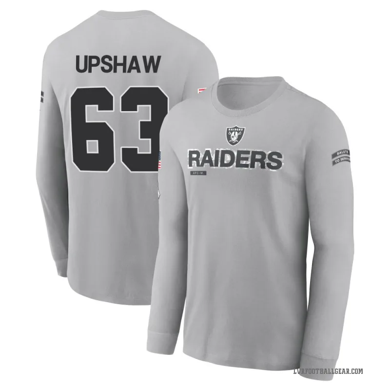 Wilson Gene Upshaw Youth Gray Las Vegas Raiders 2024 Salute to Service Long Sleeve T-Shirt