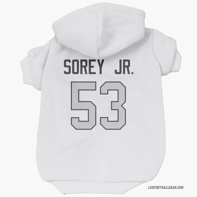 Xavian Sorey Jr.  White Las Vegas Raiders  Gray Cat & Dog Pet Hoodie