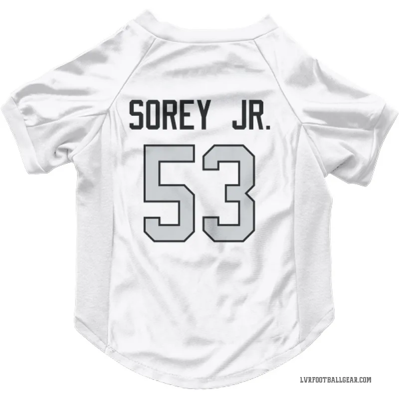 Xavian Sorey Jr.  White Las Vegas Raiders  Gray Cat & Dog Pet Jersey
