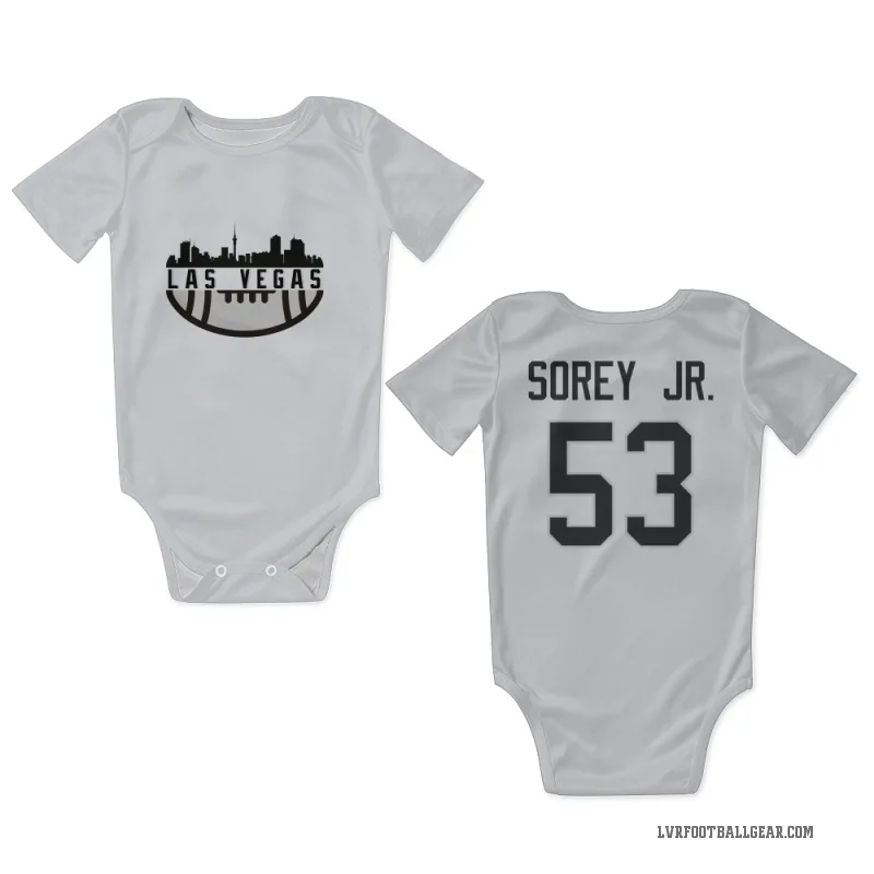 Xavian Sorey Jr.  White Las Vegas Raiders  Newborn & Infant Bodysuit