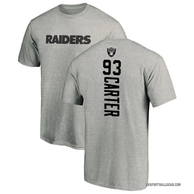 Zach Carter Men's Ash Las Vegas Raiders Backer T-Shirt -