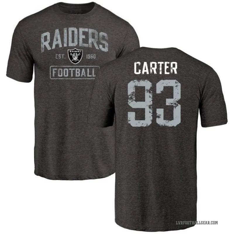 Zach Carter Men's Black Las Vegas Raiders Distressed T-Shirt