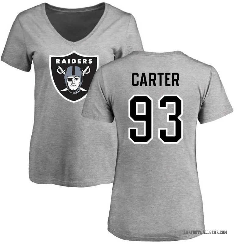 Zach Carter Women's Ash Las Vegas Raiders Logo Slim Fit T-Shirt -