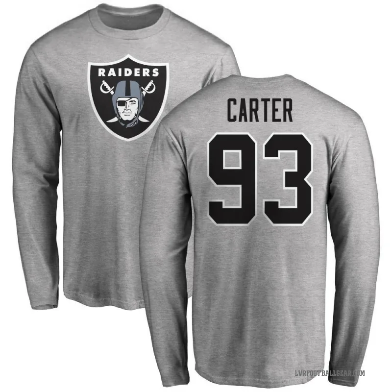 Zach Carter Youth Ash Las Vegas Raiders Logo Long Sleeve T-Shirt -
