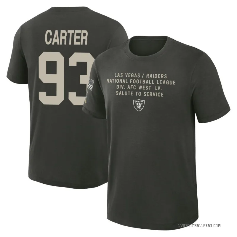 Zach Carter Youth Green Las Vegas Raiders Dark/ 2025 Salute to Service Sideline Slub T-Shirt